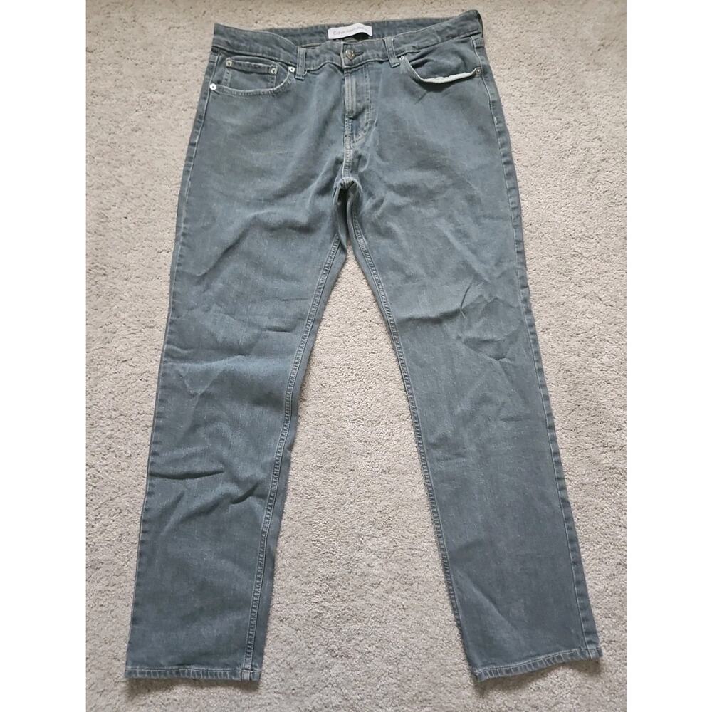 Calvin Klein Jeans Men’s Slim Fit Stretch Denim Blue/Gray Jeans Size 36x32